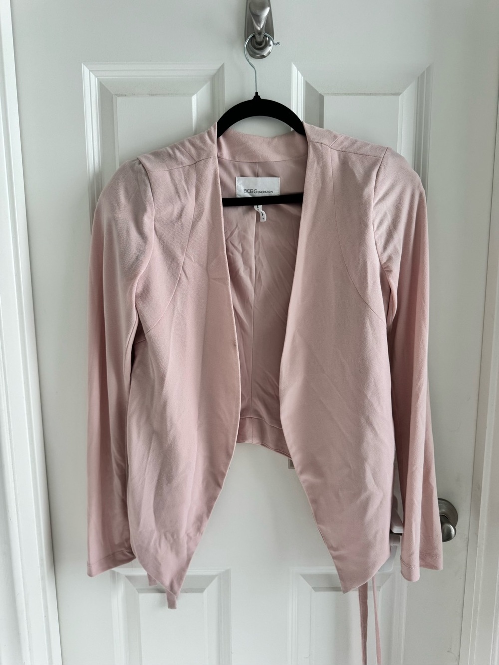 BCBGeneration Pink Open-Front Draped Jacket